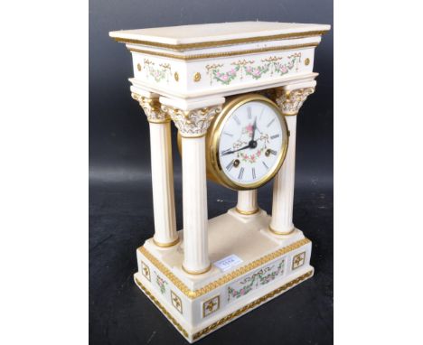 Franklin Mint - Empress Josephine Clock - A vintage 20th century ceramic mantel clock. The mantle clock having face decorated
