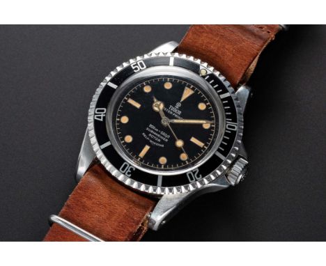 A RARE GENTLEMAN'S STAINLESS STEEL ROLEX TUDOR OYSTER PRINCE SUBMARINER WRIST WATCHCIRCA 1963, REF. 7928 PCG, GLOSS BLACK DIA