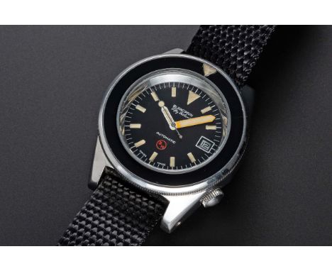 A RARE GENTLEMAN'S STAINLESS STEEL GERMAN MILITARY BLANCPAIN FIFTY FATHOMS BUND DIVERS WRIST WATCHCIRCA 1970s, WITH (3 H) DIA