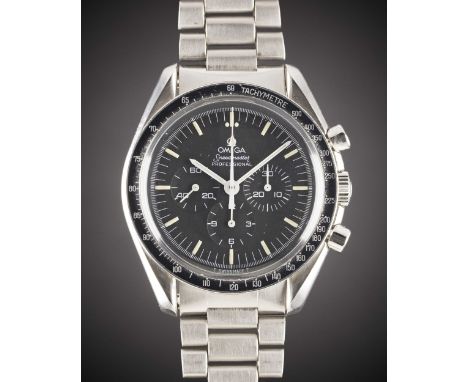 A GENTLEMAN'S STAINLESS STEEL OMEGA SPEEDMASTER PROFESSIONAL CHRONOGRAPH BRACELET WATCHCIRCA 1986, REF. ST 145022 WITH "LONG 
