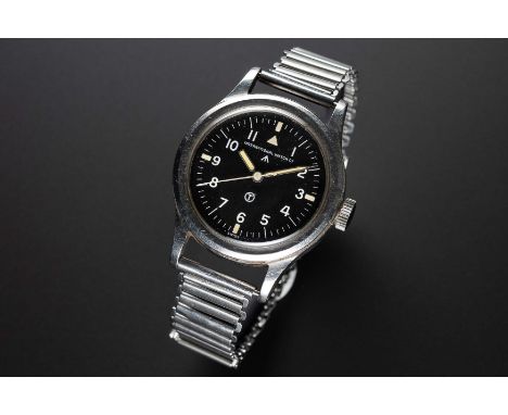 A GENTLEMAN'S STAINLESS STEEL BRITISH MILITARY IWC MARK 11 RAF PILOTS BRACELET WATCHDATED 1951 Movement: Manual wind, hacking