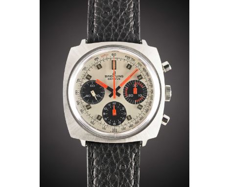 A GENTLEMAN'S STAINLESS STEEL BREITLING TOP TIME CHRONOGRAPH WRIST WATCHCIRCA 1969, REF. 814 WITH "PANDA" DIALMovement: 17J, 