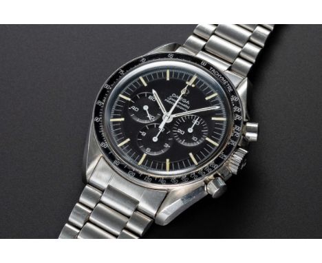 A RARE GENTLEMAN'S STAINLESS STEEL OMEGA SPEEDMASTER PROFESSIONAL CHRONOGRAPH WRIST WATCHCIRCA 1968, REF. 145022-68 ST "TRANS