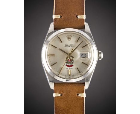 A RARE GENTLEMAN'S STAINLESS STEEL ROLEX OYSTERDATE PRECISION WRIST WATCHCIRCA 1974, REF. 6694 COMMISSIONED BY THE UAE MINIST