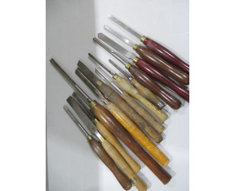 A collection of woodworking chisels/tools