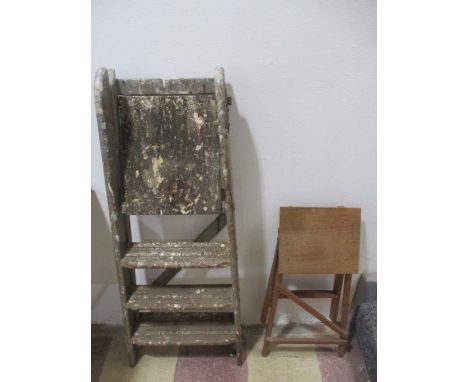 Two vintage step ladders