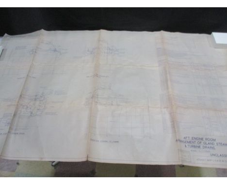 Original HMS Intrepid "blueprint" for part of the aft engine room