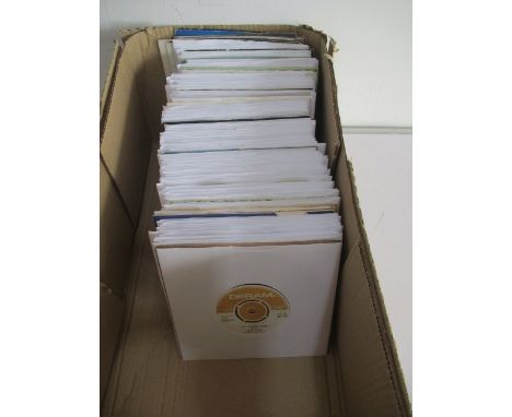 A collection of 7" vinyl singles including Bob Dylan, Bay City Rollers, David Bowie, Madonna, The Beatles, T-Rex, Simon &amp;