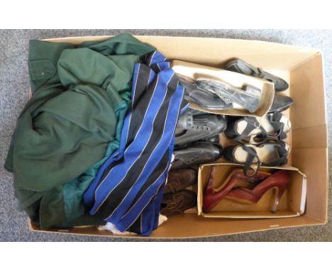 A collection of ladies vintage shoes and garments