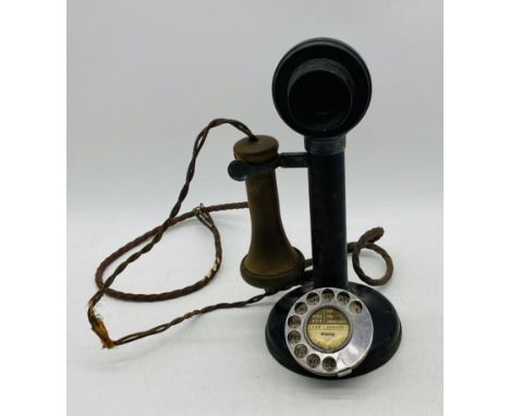 A vintage stick telephone marked No. 150 to the side and TE 234 No. 22 to the earpiece