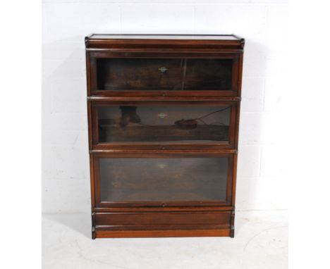 A Globe Wernicke three section bookcase - length 86.5cm, depth 32cm, height 120cm