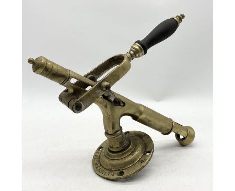 "The Merritt" brass bar mounted corkscrew, length 42cm