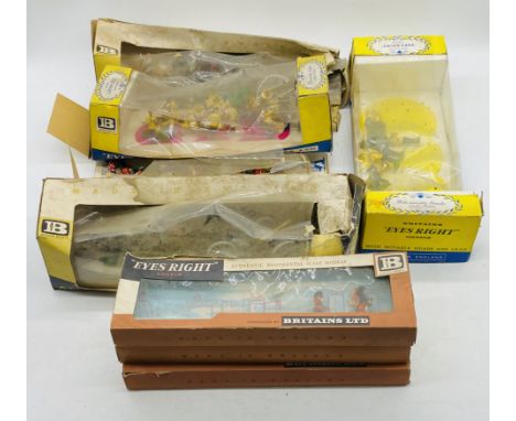A collection of Britains military related plastic toy figurines including two American Civil War Gun Team & Limber sets and s