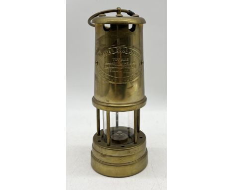 A brass mining lamp named to the British Coal Mining Company Wales for Aberaman Colliery