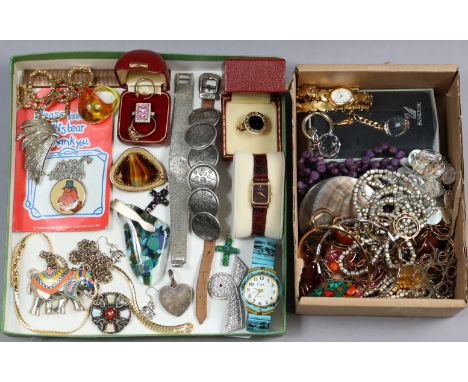 A Bulgari dress ring; a Calvin Klein bangle; &amp; various items of costume jewellery. 