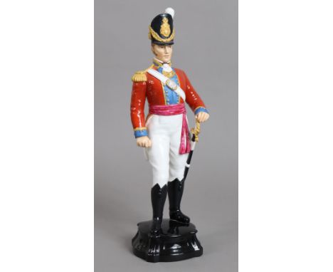 A Royal Worcester porcelain figure “Officer of The Coldstream Guards, 1815” (No. 2676), 32cm high.