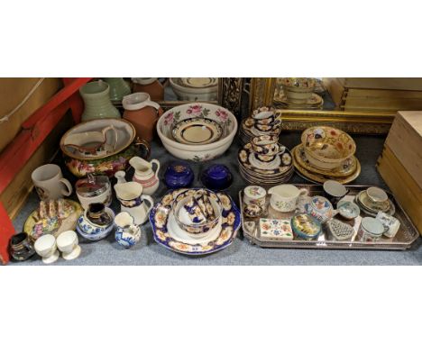 A Royal Albert crown china floral decorated thirty-three-piece part tea service; various other items of decorative china, pot