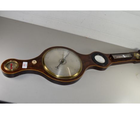 E L BROOKS, DEREHAM, MAHOGANY CASED BANJO BAROMETER