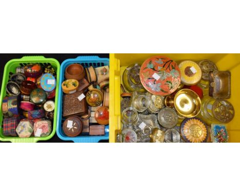 Boxes and Objects - a Victorian style silver plated trinket box and cover; others, metal, wooden, cloth, lacquered, carved, e