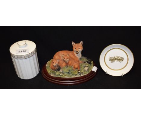 A Border Fine Arts fox family group, Family Portrait, B0038, EEGG Ltd, oval stepped plinth base, approx. 20cm wide overall; a