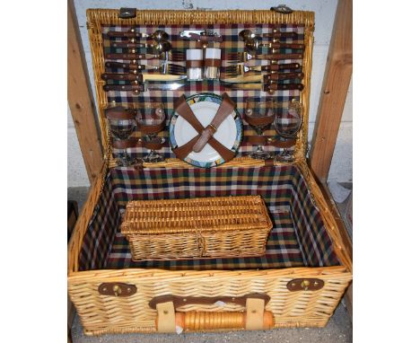 A large wicker picnic hamper purchased from Bennetts, Derby