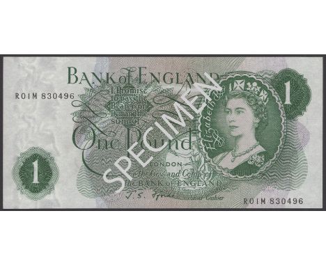 Bank of England, John S. Fforde, replacement £1, 15 February 1967, serial number R01M 830496, lightly pressed but without a s