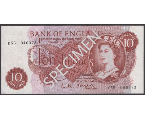 Bank of England, Leslie K. O’Brien, 10 Shillings (20), 12 October 1961, prefix K55 (15), K51, some with light staining about 