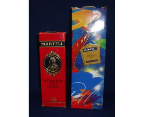 Bottle of Martell Cognac 200 edition in presentation box (70cl) and bottle of Martell Medaillon V.S.O.P Cognac in presentatio