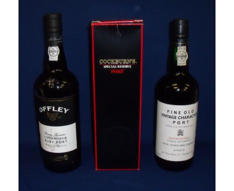 Bottle of Cockburns Special Reserve Port in presentation box (70cl), bottle of Offley Baron Forrester Connoisseur Ruby Port (