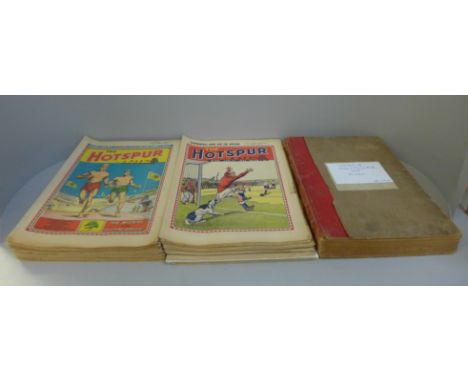 A collection of vintage comics, Hotspur, 1938, 1941, 1942, 1947, 1951 and others, mixed 