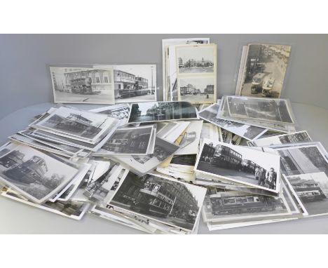 A collection of vintage tram postcards 