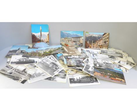 A collection of vintage tram postcards and photographs 