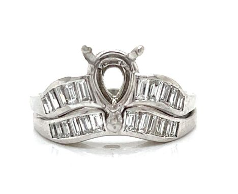 Art Deco Platinum Diamond Ring Set Weighing 9.3 grams Set with 24 Diamonds weighing app. 1.00 Ct. F-G Color, VVS-VS Clarity R