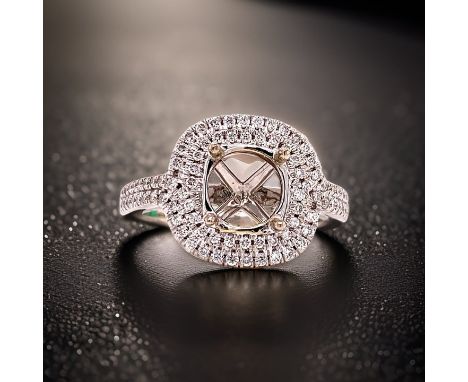 Martin Flyer Diamond .52 Cttw Semi Mount Ring.        Martin Flyer Semi Mount Ring, Round Diamond 0.52 cttw, 14K White Gold 5