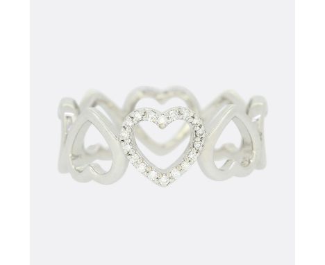 Tiffany &amp; Co. Diamond Open Loving Heart Ring Size O.                     Weight:Â&nbsp;3.8 grams Ring Size:Â&nbsp;O (55) 