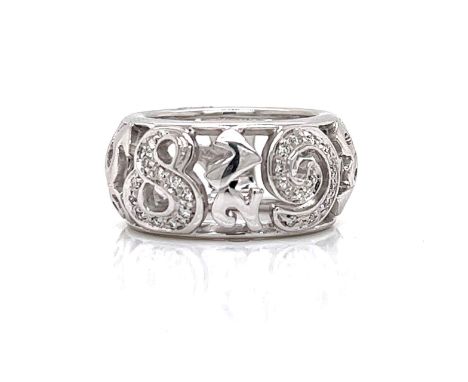FRANK MULLER 18K White Gold Diamond Band Weighing 10.1 grams Set with with 0.87 Ct. of Diamonds G-H Color, VS1 Clarity Ring S