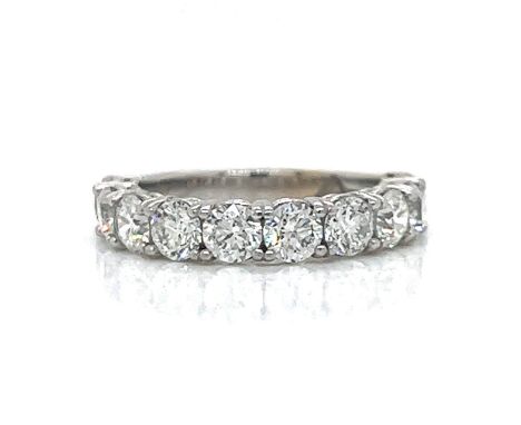 14K White Gold 2.50 Ct. Diamond Anniversary Ring Weighing 3.1 grams Set with 10 Diamonds weighing app. 2.50 Ct. F-H Color, VS