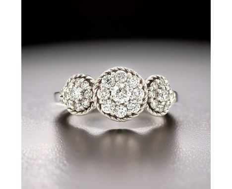 Clyde Duneier 1.01 Cttw Diamond Ring.     Clyde Duneier Ring, Round Diamond 1.01 cttw, 14K White Gold 4.20g Ring Size : 7.00.
