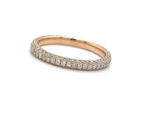 Martin Flyer .82 Cttw Diamond Eternity Band.            Martin Flyer Ring, Round Diamond 0.82 cttw, 14K Rose Gold 1.60g.