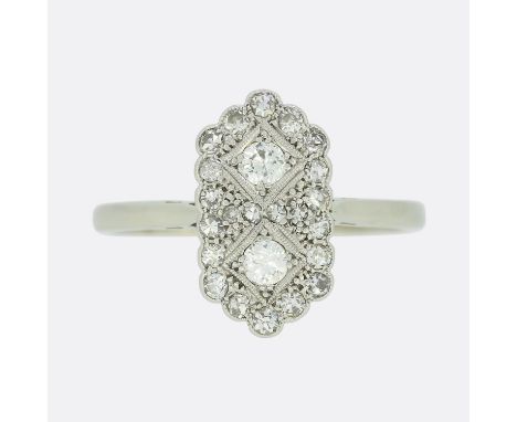 Art Deco Style 0.50 Carat Brilliant Cut Diamond Tablet Ring.                       Weight:Â&nbsp;2.8 grams Ring Size:Â&nbsp;R