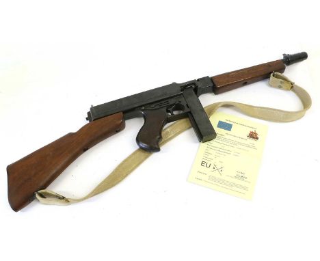 A Deactivated US Model of a 1928 Thompson A1 Submachine Gun, .45 calibre, no.503412, with wood fore-end, grip and stock, deta