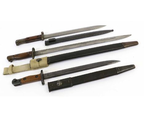 An Indian SMLE Bayonet No.1 Mk II* Bayonet, the blade stamped NWR (North West Railways) 43, with steel mounted leather scabba