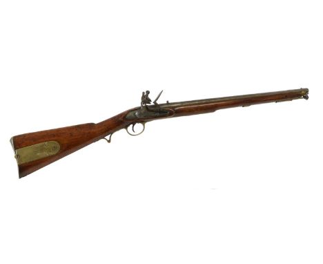 An Early 19th Century .700 Calibre Flintlock Short Musket, the 67.5cm round smooth barrel with V rear sight, the rounded lock