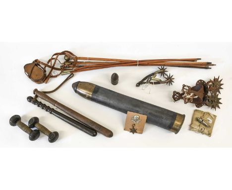Three Officer Training Corps Swagger Sticks, one with silver globular pommel to Emanual School O.T.C., with malacca haft and 