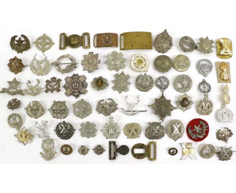 A Collection of Approximately Eighty Scottish Glengarry, Collar and Pouch Badges, mainly post-1953, including Highland Light 