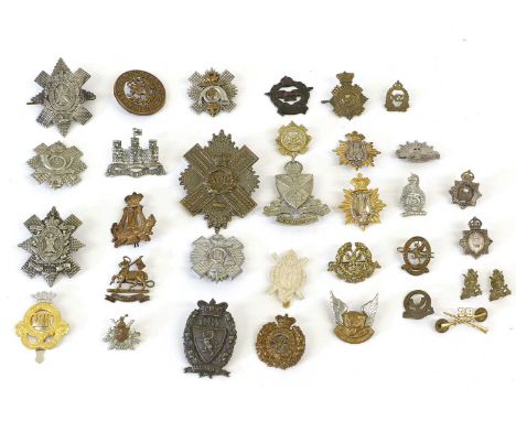 A Collection of Thirty Three Mainly Pre-1953 Badges, including an Edwardian Highland Infantry glengarry badge with South Afri
