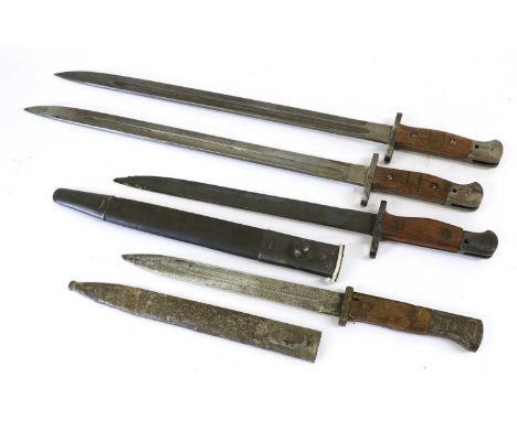 An Indian No.1 Mk.II SMLE Bayonet, with blued finish, the steel blade stamped Mk.II 43 and maker's mark M.I.L. (Metal Industr