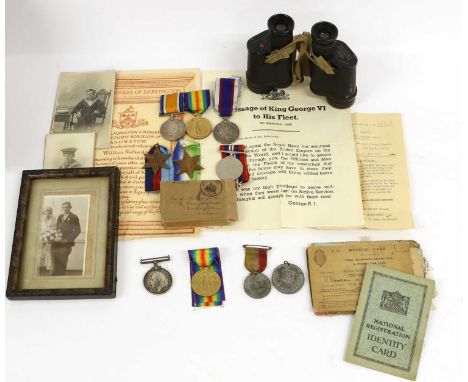 A First/Second World War Long Service Group of Six Medals, comprising British War Medal and Victory Medal awarded to J.43758 