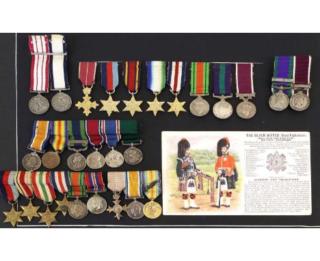 A Second World War Group of Eight Miniature Medals, comprising OBE, 1939-45 Star, Atlantic Star, France and Germany Star, Bur