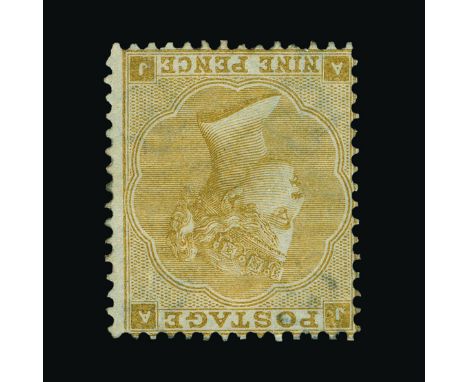 Great Britain - QV (surface printed) : (SG 87wi) 1862-64 9d bistre, AJ, WATERMARK INVERTED, centred to left, h/r, very fresh,